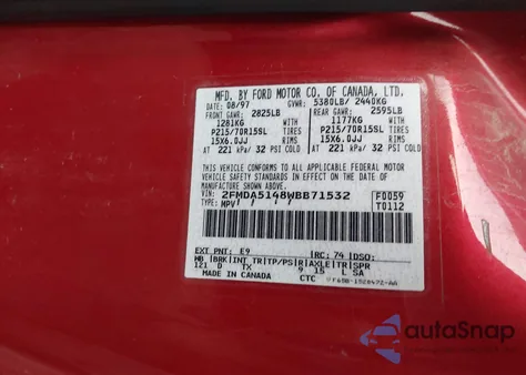 1998 Ford Windstar Gl/Limited/Lx z USA, uszkodzony, nr VIN 2FMDA5148WBB71532